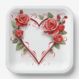 Assiettes en carton St-Valentin Série 1-6 ペーパープレート