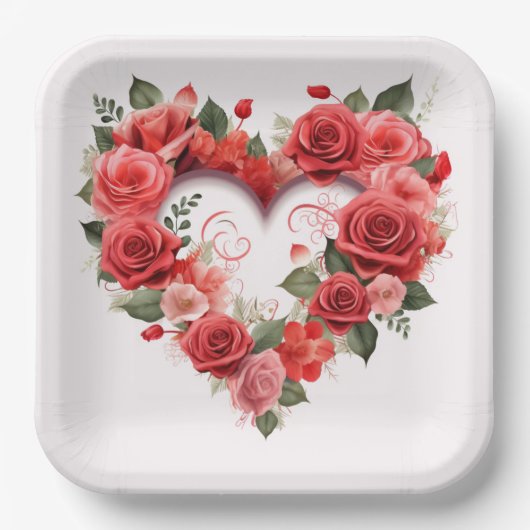 Assiettes en carton St-Valentin Série 1-7 ペーパープレート (正面)