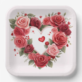 Assiettes en carton St-Valentin Série 1-8 ペーパープレート