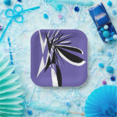 Assiettes en Carton Violettes au Design Graphique ペーパープレート (パーティー)