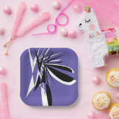 Assiettes en Carton Violettes au Design Graphique ペーパープレート (パーティー)