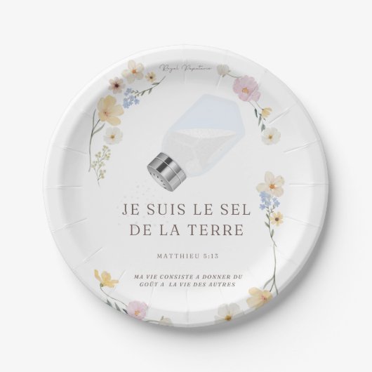 Assiettes jetables chrétiennes – « Sel de la terre ペーパープレート (正面)