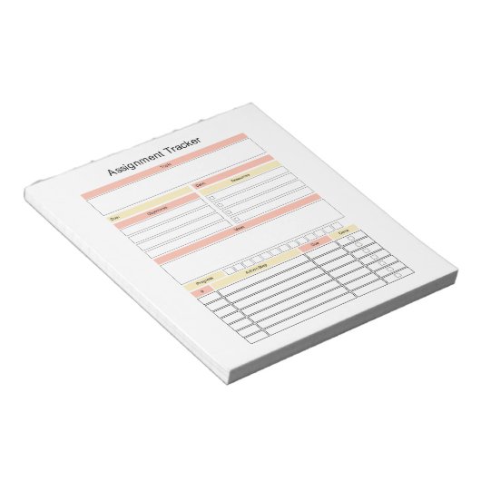 Assignment Trackerメモ帳 ノートパッド (アングル)