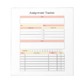 Assignment Trackerメモ帳 ノートパッド (正面)