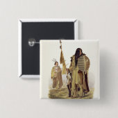 Assiniboinのインディアンは、「Traの容積2からの32をめっきします 缶バッジ (正面&裏面)