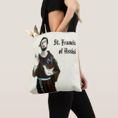 Assisiのカトリック教の聖者のトートバックのSt Francis トートバッグ (クローズアップ)