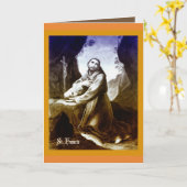 Assisiの引用文のカトリック教カードSt Francis カード (黄色い花)