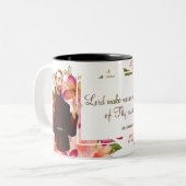 Assisiの引用文の花のSt Francis ツートーンマグカップ (正面左)