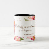 Assisiの引用文の花のSt Francis ツートーンマグカップ (中央)