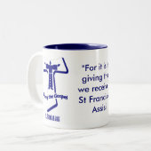 Assisiの引用文のSt. Francis ツートーンマグカップ (正面左)