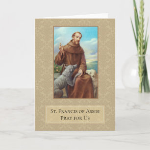 Assisiの挨拶状w/prayerのSt Francis カード