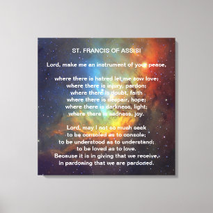 Assisiの祈りの言葉のSt. Francis キャンバスプリント