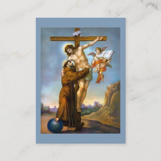 Assisiの神聖なカードのSt Francisの祈りの言葉 名刺 (正面)