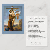 Assisiの神聖なカードのSt Francisの祈りの言葉 名刺 (正面/裏面)