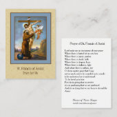 Assisiの神聖なカードのSt Francisの祈りの言葉 名刺 (正面/裏面)