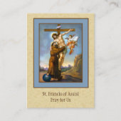 Assisiの神聖なカードのSt Francisの祈りの言葉 名刺 (正面)