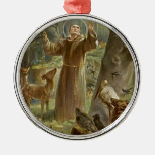 AssisiのSt Francisは動物によって囲みました メタルオーナメント