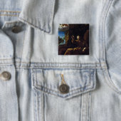 AssisiのSt Francisは天使によって慰めました 缶バッジ (インサイチュ)