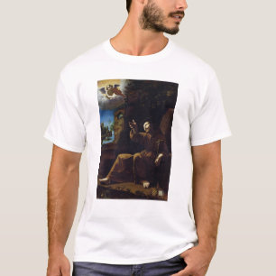 AssisiのSt Francisは天使によって慰めました Tシャツ