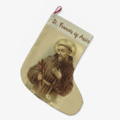 AssisiのSt Francis ラージクリスマスストッキング (正面 (吊り時))