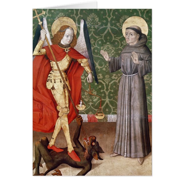 Assisi、c.1480のセントマイケルそしてSt Francis (正面)