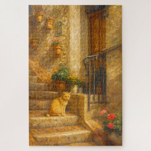 Assisi Italy Cat Rococo Style Fine Art Puzzle ジグソーパズル (縦)