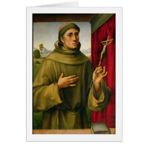 Assissi、c.1490 (パネルのテンペラ)のSt Francis