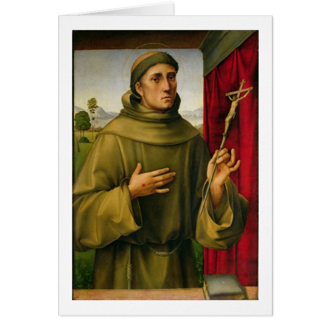 Assissi、c.1490 (パネルのテンペラ)のSt Francis (正面)