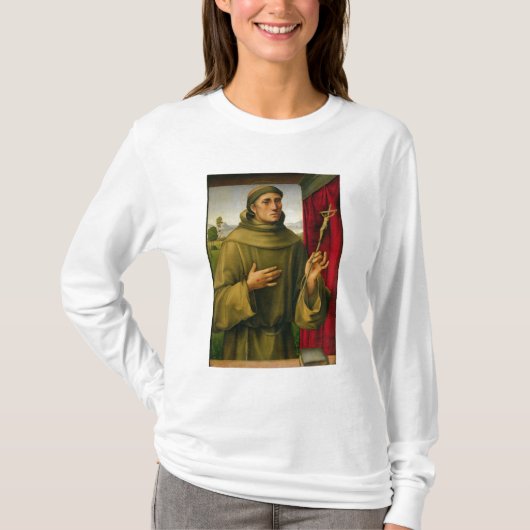 Assissi、c.1490 (パネルのテンペラ)のSt Francis Tシャツ (正面)