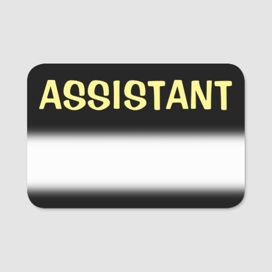 「ASSISTANT」はっきりした名タグ 名札 (正面)