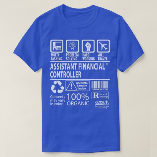 Assistant Financial Controller-数々のtasking Certif Tシャツ (デザイン正面)
