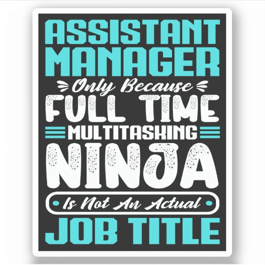 Assistant Manager Job Title professional work Gift シール (正面)