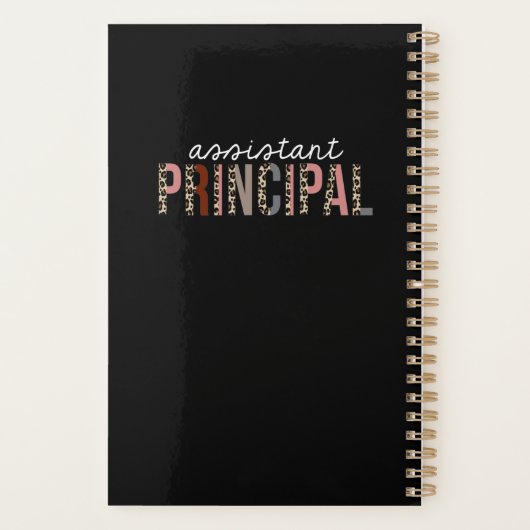 Assistant Principal Leopard Print Funny Gift プランナー手帳 (裏面)