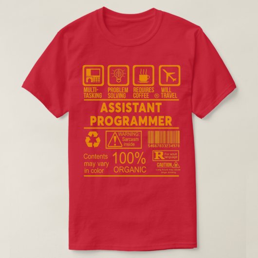 ASSISTANT PROGRAMMER NICEデザイン2017クラシックのTShi Tシャツ (デザイン正面)