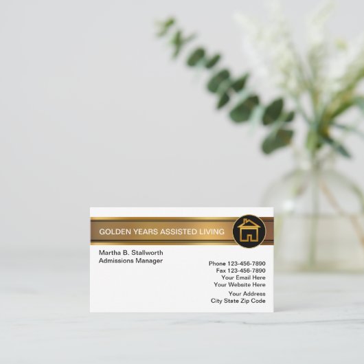 Assisted Living Business Card 名刺 (スタンド正面)