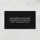 Assisted Living Business Card 名刺 (裏面)