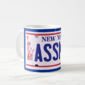 Assmanニューヨークのナンバープレートプロダクト コーヒーマグカップ (正面左)