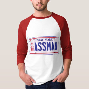 Assmanニューヨークのナンバープレートプロダクト Tシャツ