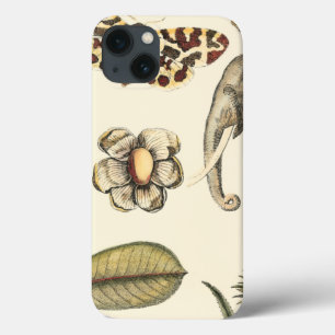 Assorted Animals Painted on Cream Background iPhone 13ケース