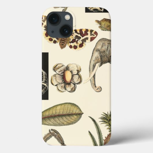 Assorted Animals Painted on Cream Background Case-Mate iPhoneケース (裏面)
