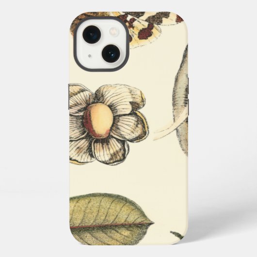 Assorted Animals Painted on Cream Background iPhoneケース (裏面)
