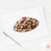 Assorted Caramel Toffees On Plate Sticker 長方形シール (封筒)