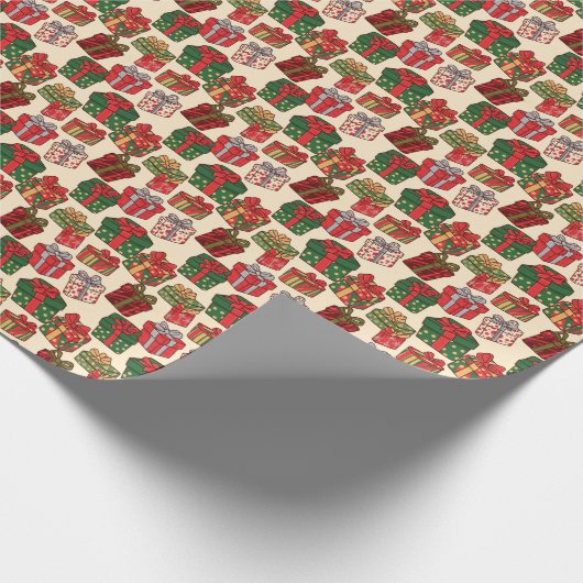 Assorted Christmas Presents & Bows  ラッピングペーパー (角)