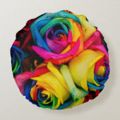 Assorted-color petaled flowers ラウンドクッション (裏面)