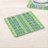 Assorted Floral Cupflowers スクエアペーパーコースター (アングル)