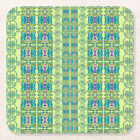 Assorted Floral Cupflowers スクエアペーパーコースター (正面)