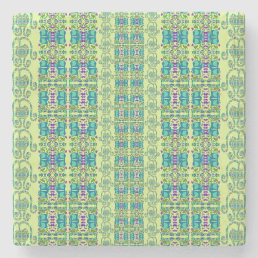 Assorted Floral Cupflowers ストーンコースター (正面)