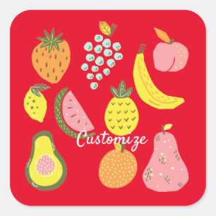 Assorted FruitsコレクションThunder_Cove スクエアシール