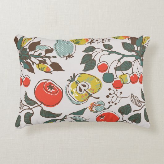 assorted fruits. seamless pattern アクセントクッション (正面)