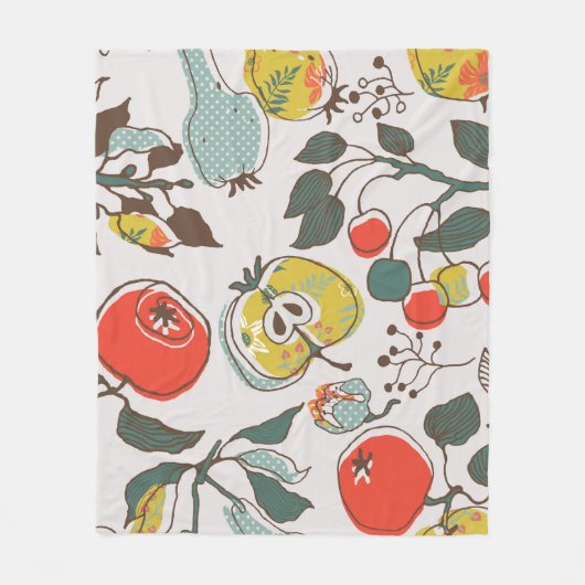 assorted fruits. seamless pattern フリースブランケット (正面)